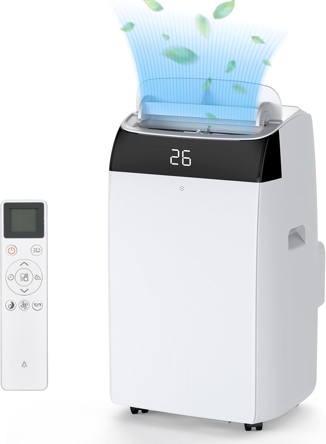 12000 BTU Portable Air Conditioner - 3-In-1 Cooling Unit with Fan & Dehumidifier, Ultra-Quiet Room AC with Remote Control & 24H Timer, Cools 550 Sq.Ft for Home/Office/Dorm (White Top)