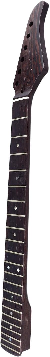 Electric Guitar Neck,Portable Wenge Wood Guitar Fingerboard Neck Replacement Parts for ST Electric Guitar