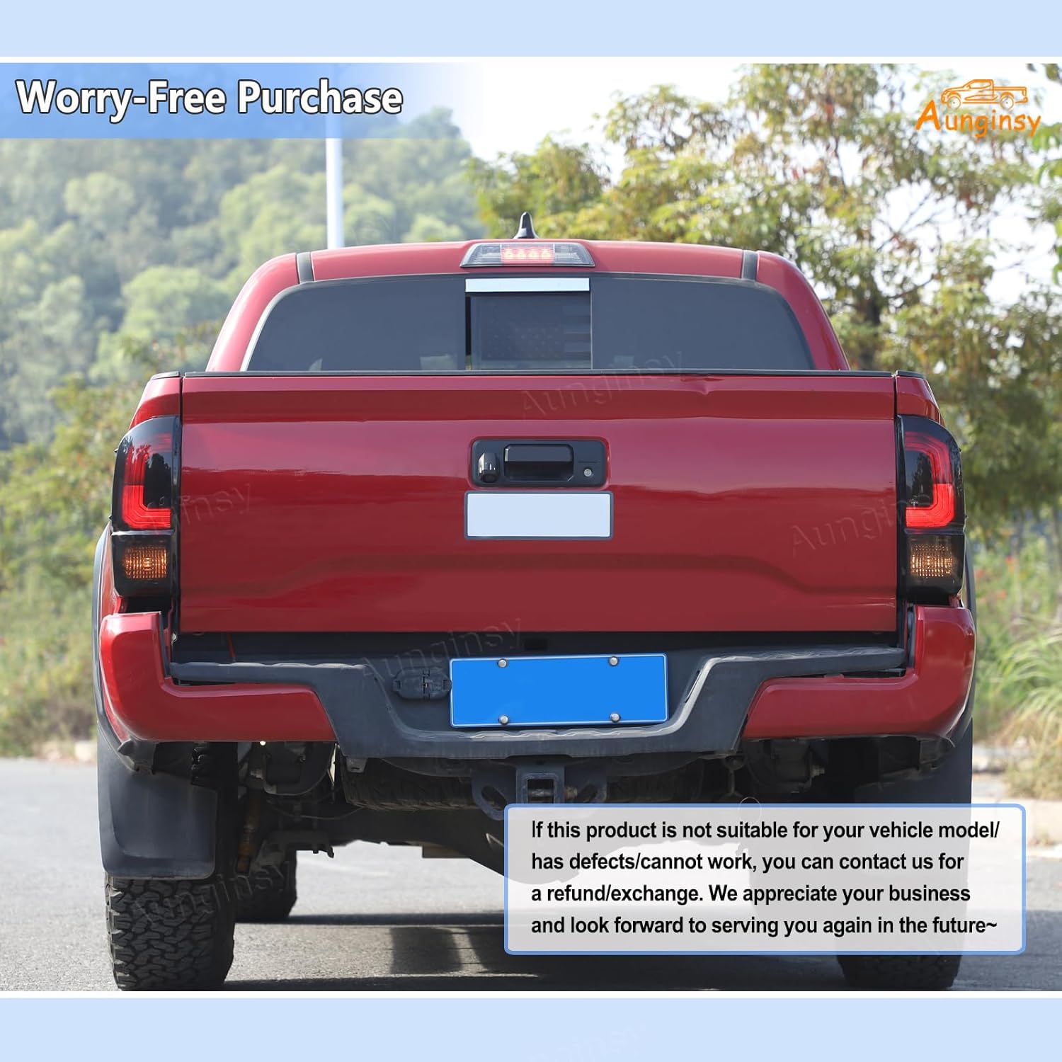 Car Tail Light Lamp Cover Compatible with Toyota Tacoma 2016-2023 Rear Taillight Guard Cover Bezels Reverse Tail Lamp Shell ShadeTintlight Lamp Trim Cover Rear Headlight Protection Cover Accessories