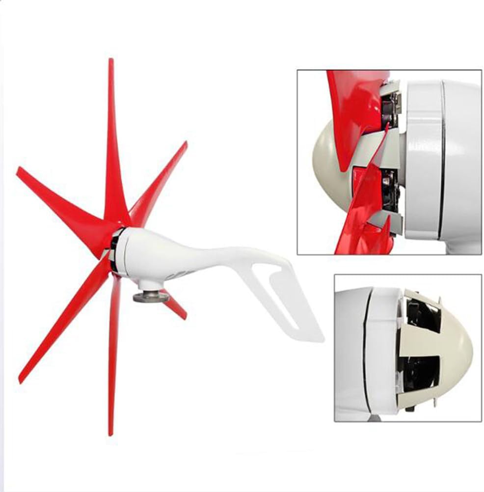 14000W Windmill Turbines Generator 12V/24V/48V Small 6 Blade Wind Industrial Machinery Equipment, for Marine Home Charging(with Controller)
