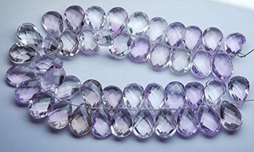 13 inch natural beads strand of 8x12mm faceted pear pink amethyst gemstone briolletes beads for DIY jewelry - necklace, bracelet, earring, ring.