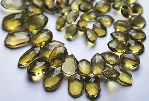 13 inch natural beads strand of 8-16mm faceted fancy honey quartz gemstone briolletes beads for DIY jewelry - necklace, bracelet, earring, ring.