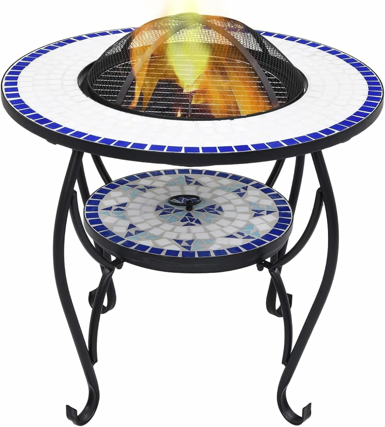 Fire Pits & Outdoor Fireplaces Fire Pit Table Blue and White 26.8