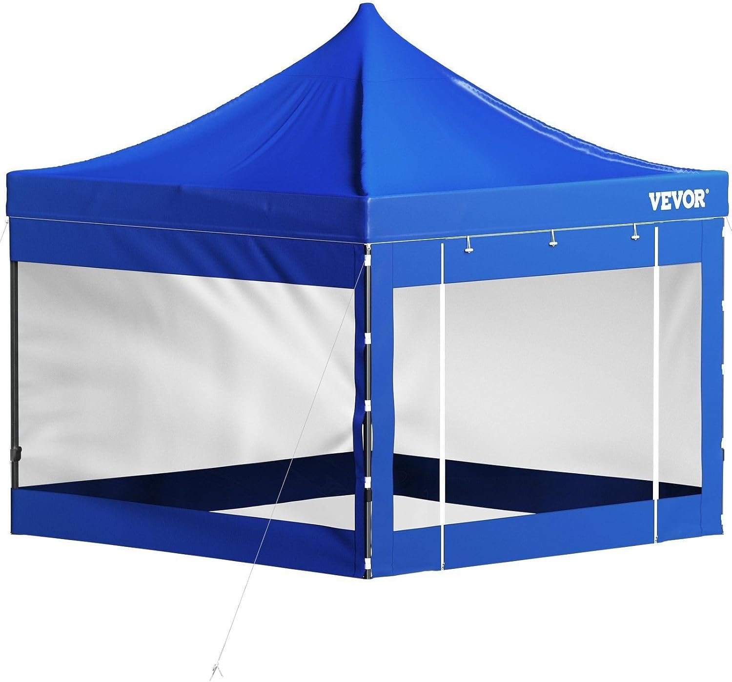 VEVOR 10x10 Pop Up Canopy Tent, Outdoor Canopy with Removable Sidewalls and Wheeled Bag, Instant Portable Shelter, UV-Resistant Waterproof Gazebo Patio Tents for Parties, Camping, Commercial, Blue