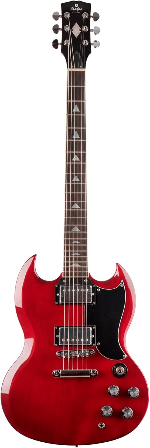 Prodipe 6 String Solid-Body Electric Guitar, Right, Wine Red (GS 300 WR