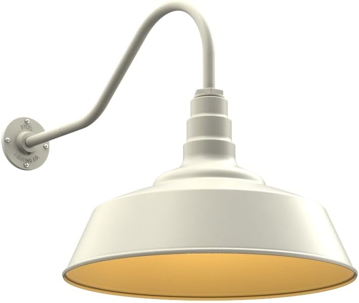 Steel Lighting Co. Large Outdoor Barn Light | Gooseneck Light Fixture | Made in America from 18-Gauge Steel | 20