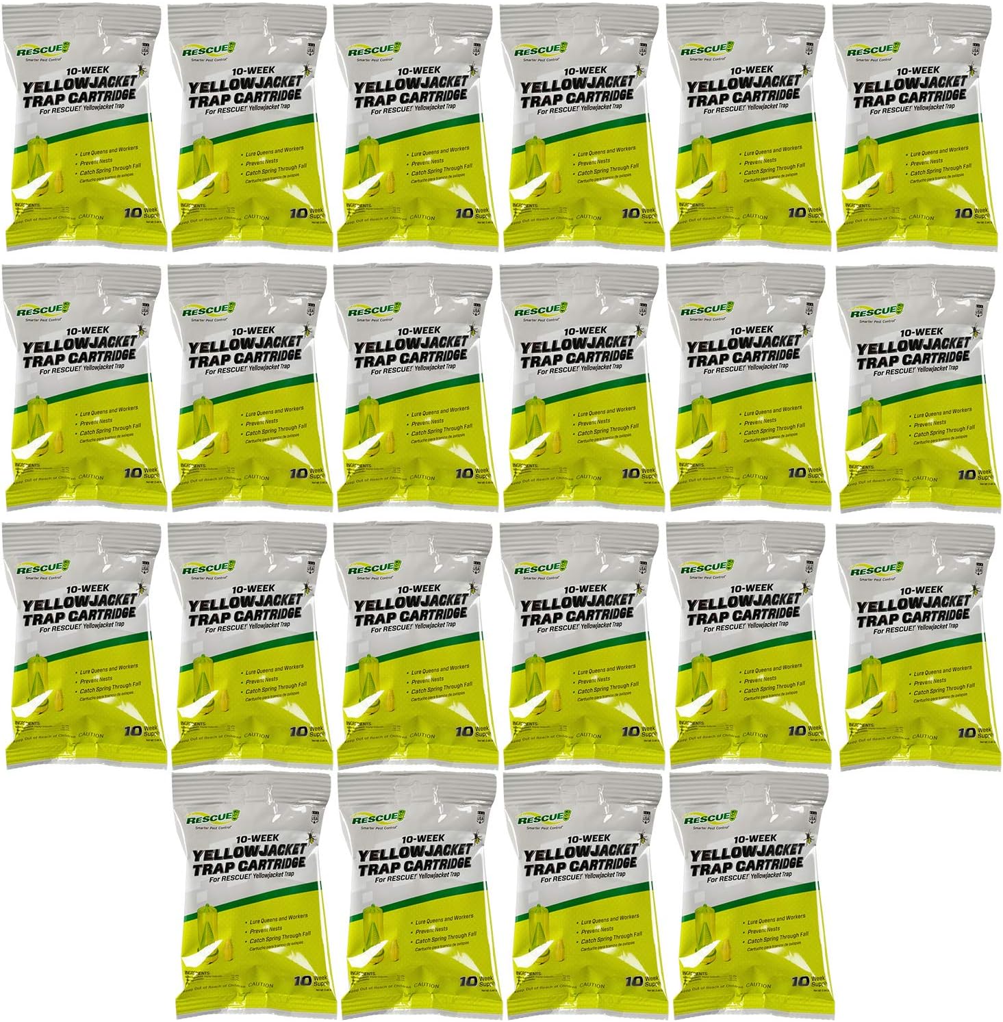 RESCUE! Yellowjacket Attractant Cartridge (10 Week Supply) – for RESCUE! Reusable Yellowjacket Traps - (22 Pack)