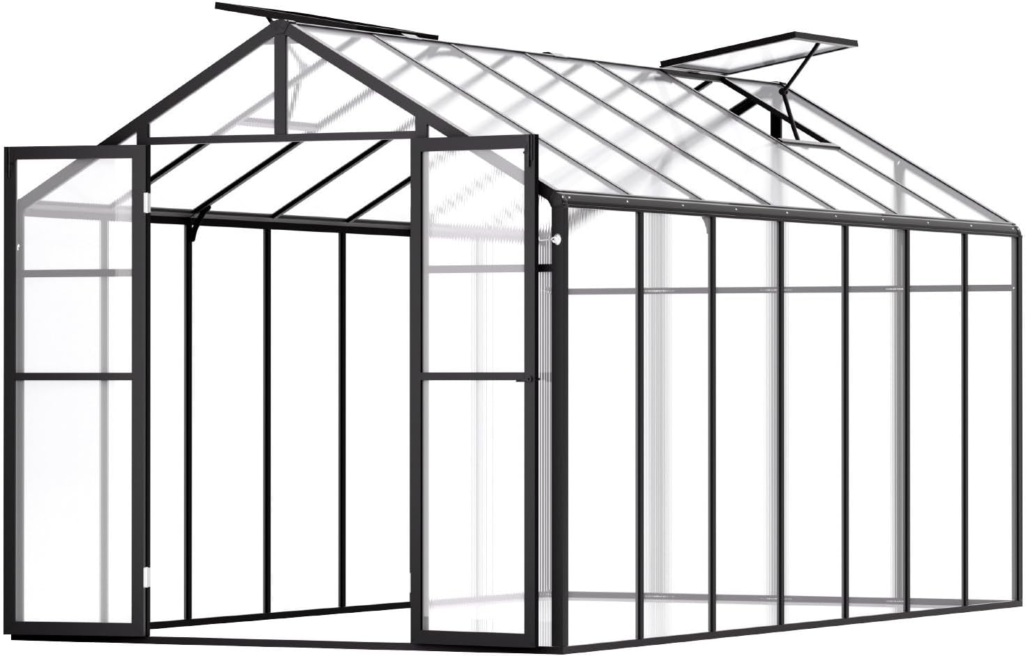 Polycarbonate Greenhouse 8 x 14 Ft Outdoor Walk-in Greenhouse for Garden