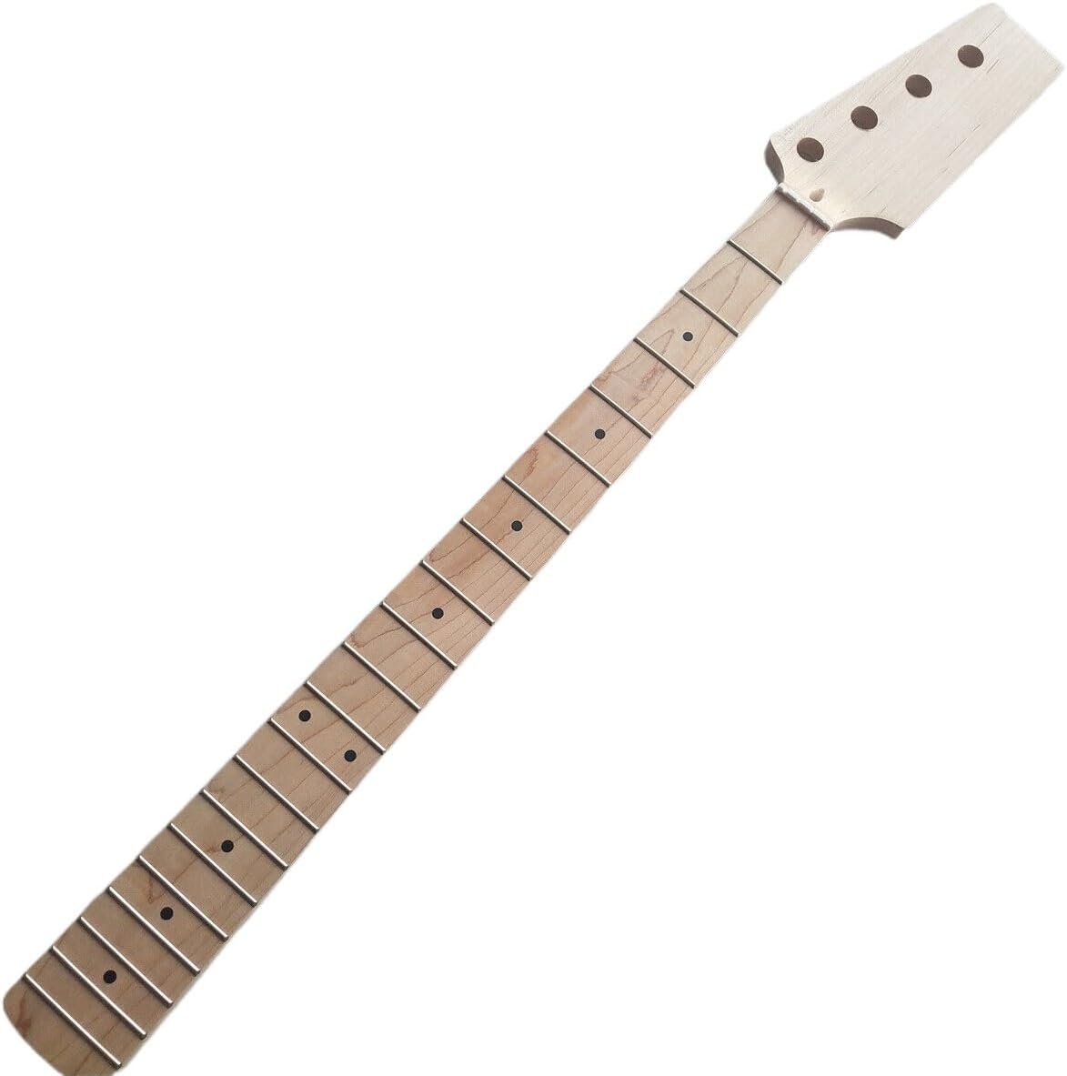 Unfinished Paddle Head P Bass Style Guitar Neck Maple 20 Fret Maple Fingerboard