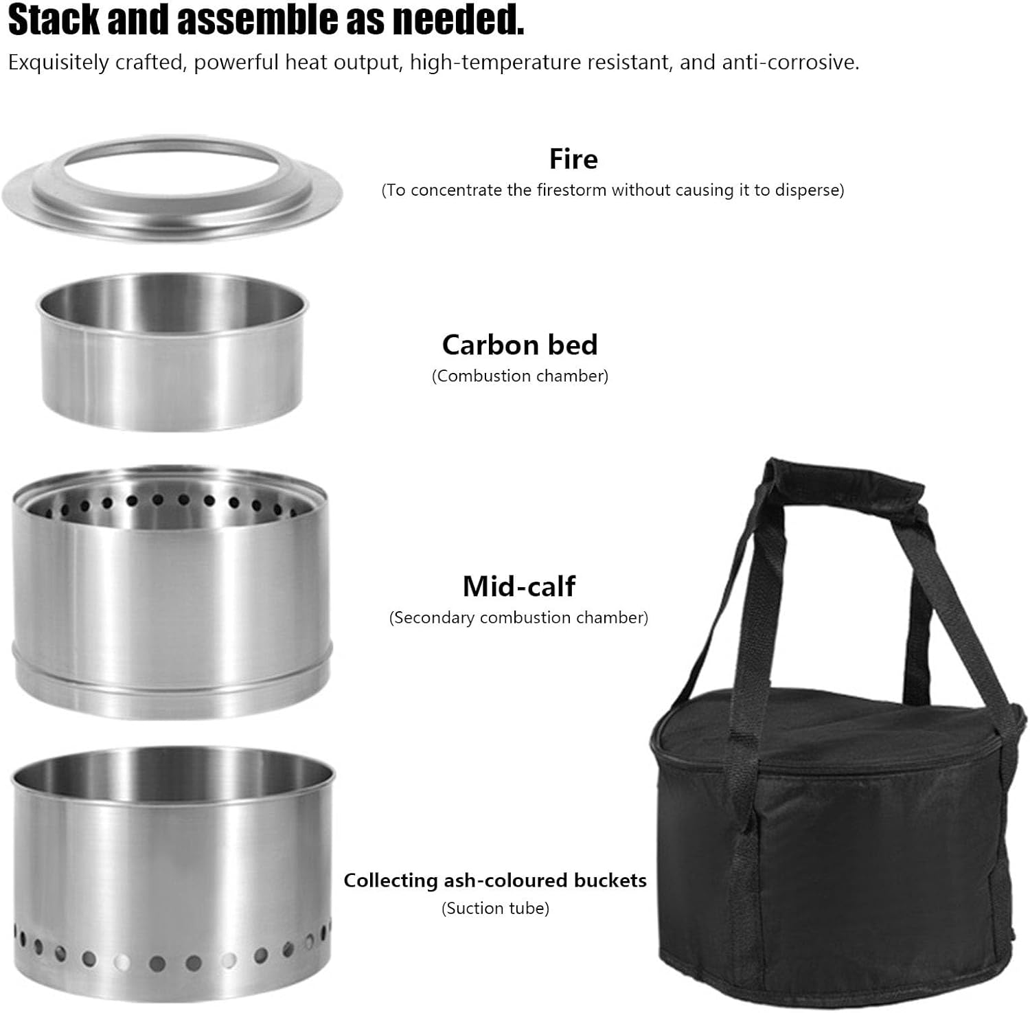 Detachable 11 Inch Bowl with Ventilated Collector for Patio Parties Pliable Firepit Barbecue