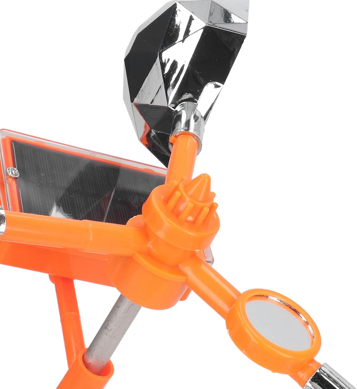 6Pcs Solar Wind Powered Bird Flashing Deterrent 360° Reflection 68mm Mirror 410mm Rotation Diameter Rain Proof Design