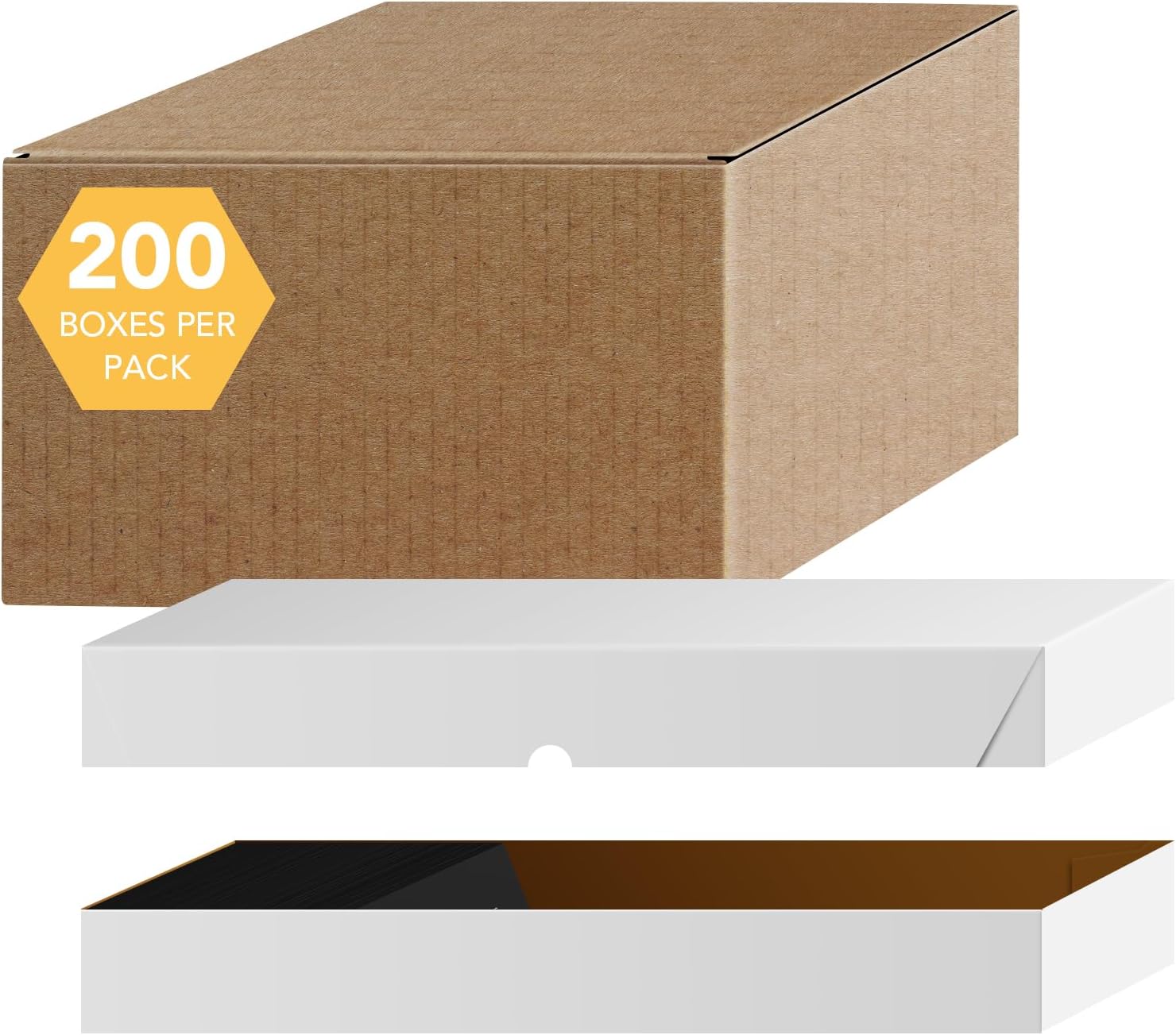 White Business Card Folding Box - Thick and Sturdy Cardboard Boxes for Storage Containers Packaging Holder and Organizer - 150 per Carton - 16 x 3 1/2 x 2