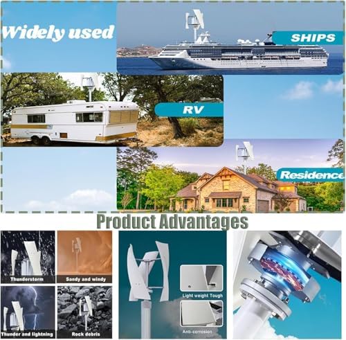 20000W Vertical Wind Turbine Generator - Space-Saving 12V/24V/48V Windmill Kit for Home, RV, Marine - Efficient Renewable Energy Solution, Eco-Friendly & Colorful Design