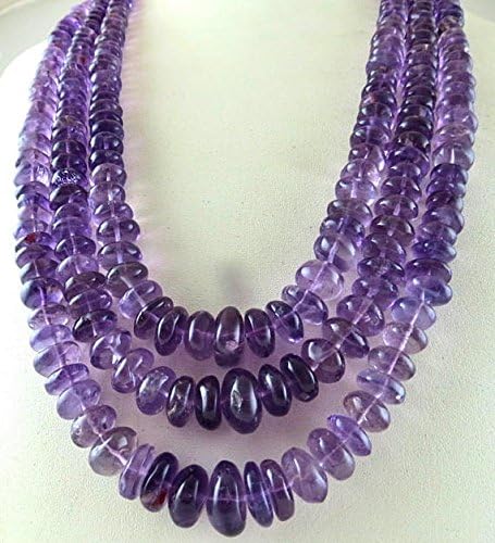 Big Natural AMETHYST Fancy ROUND Beads NECKLACE 22 INCHES 13.5MM TO 8MM