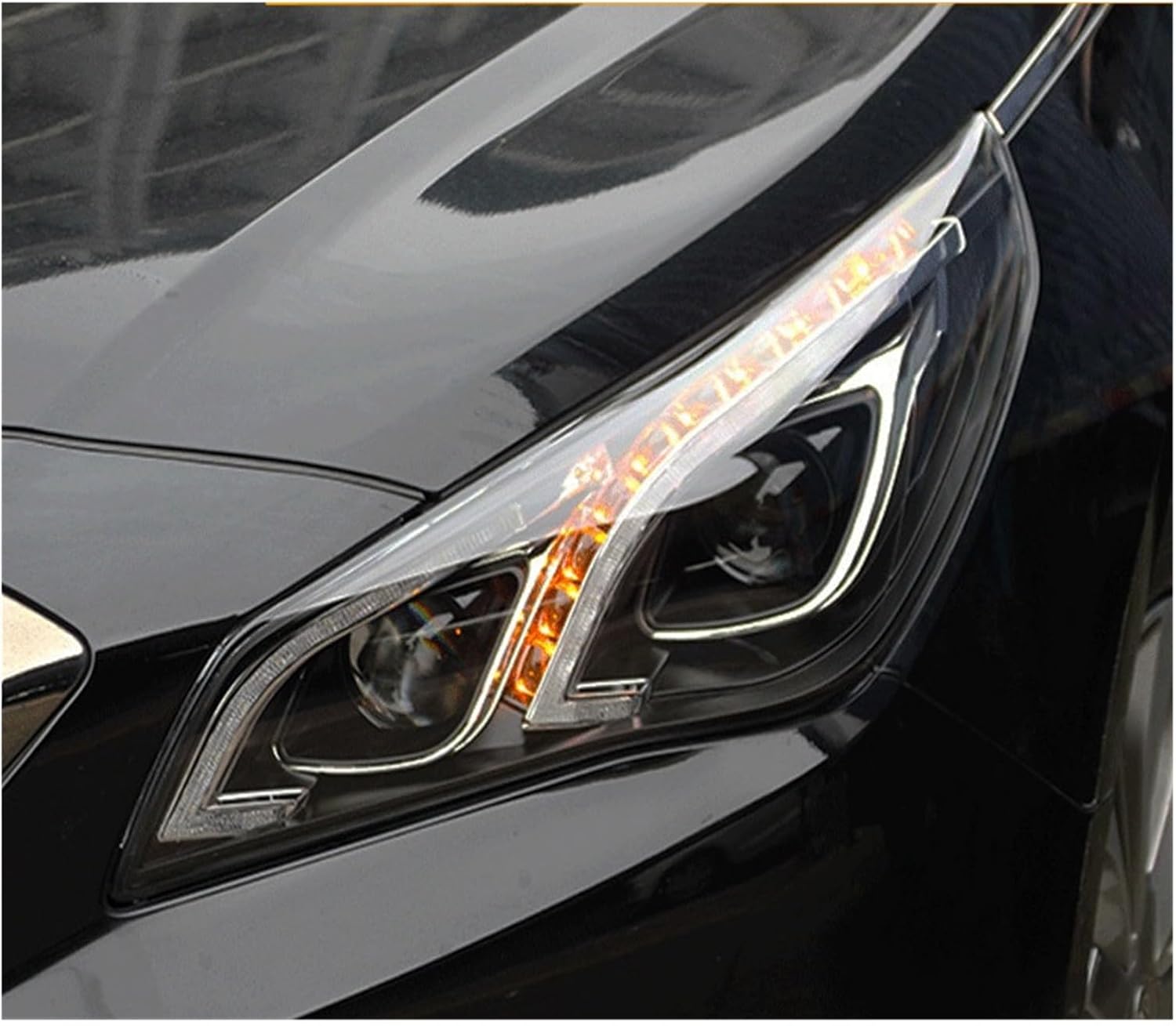 Headlights Compatible For Hyundai Sonata 9 2015 2016 2017 LED Headlight DRL Head Lamp Angel Eye Bi-Xenon Lens Front Light Accessories