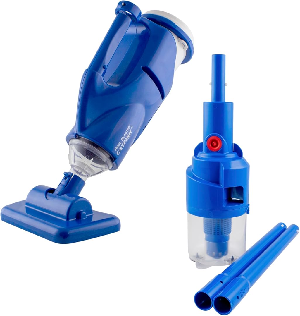 POOL BLASTER Catfish Cordless Pool Vacuum for Spot-Cleaning, Hot Tubs & Spas and Dynamo Cordless Vacuum for Pool Skimmer Basket, Hands-Free Safe Debris Removal Tool