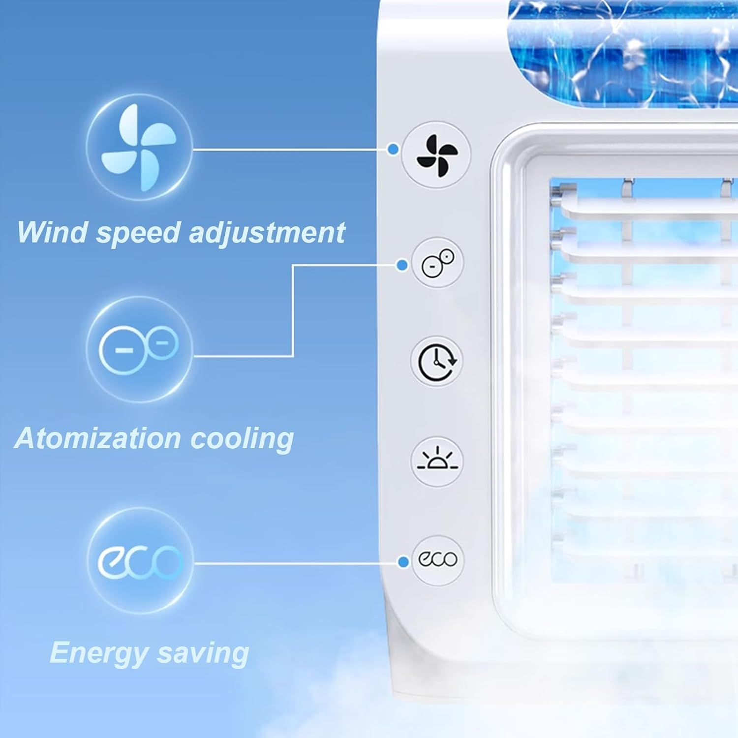 Ductless Portable Air Conditioner Wall 6 Wind Speeds Air Conditioning Fan Wide-Angle Air Supply Timer No Assembly Required Fans That Blow Cold Air 220v