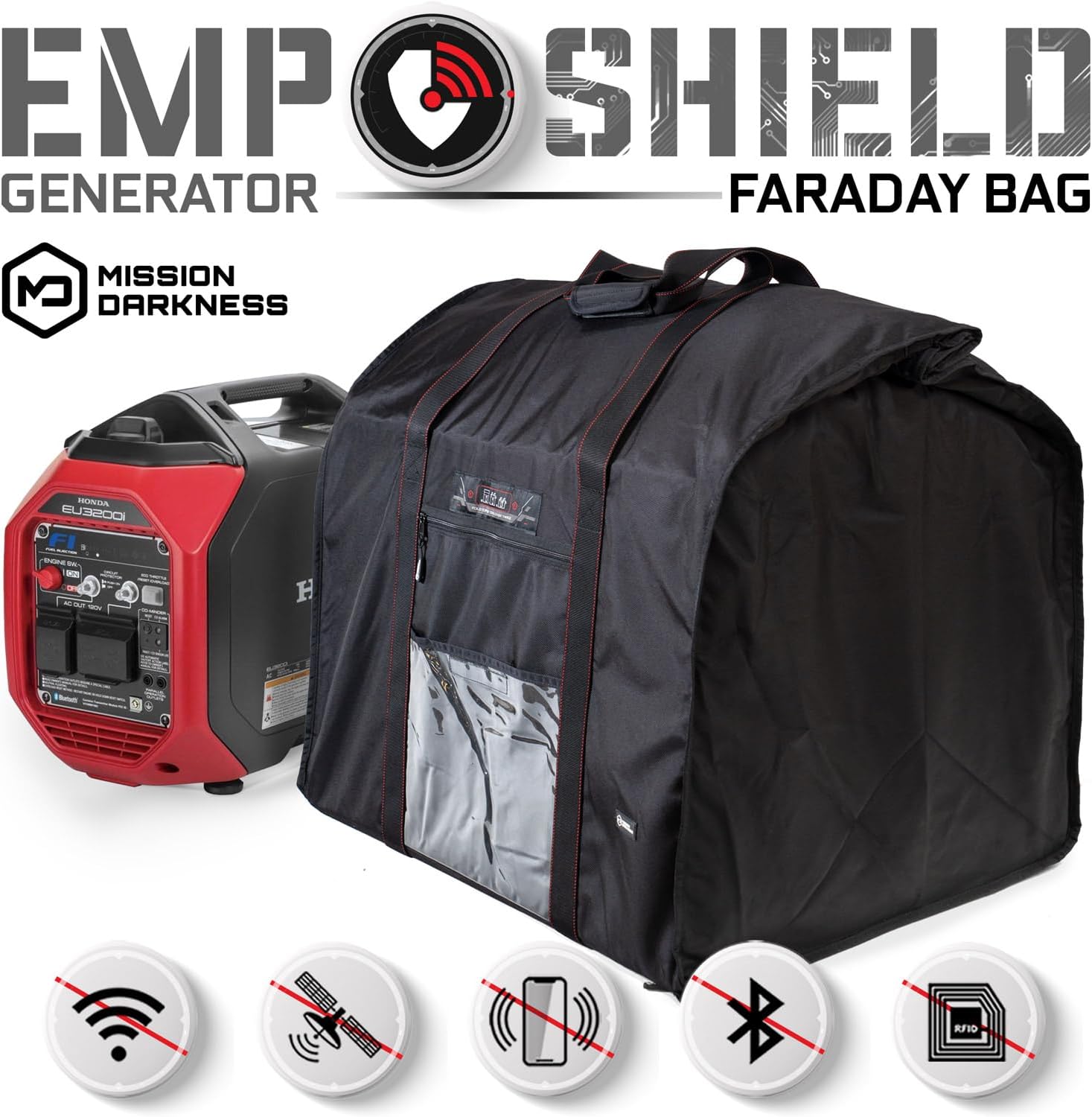 Mission Darkness Revelation EMP Armor for Generators & Electronics – Military-Grade Faraday Bag for Digital Forensics, Preppers, EMP, CME, Solar Flare Protection – XL Capacity for Electronics