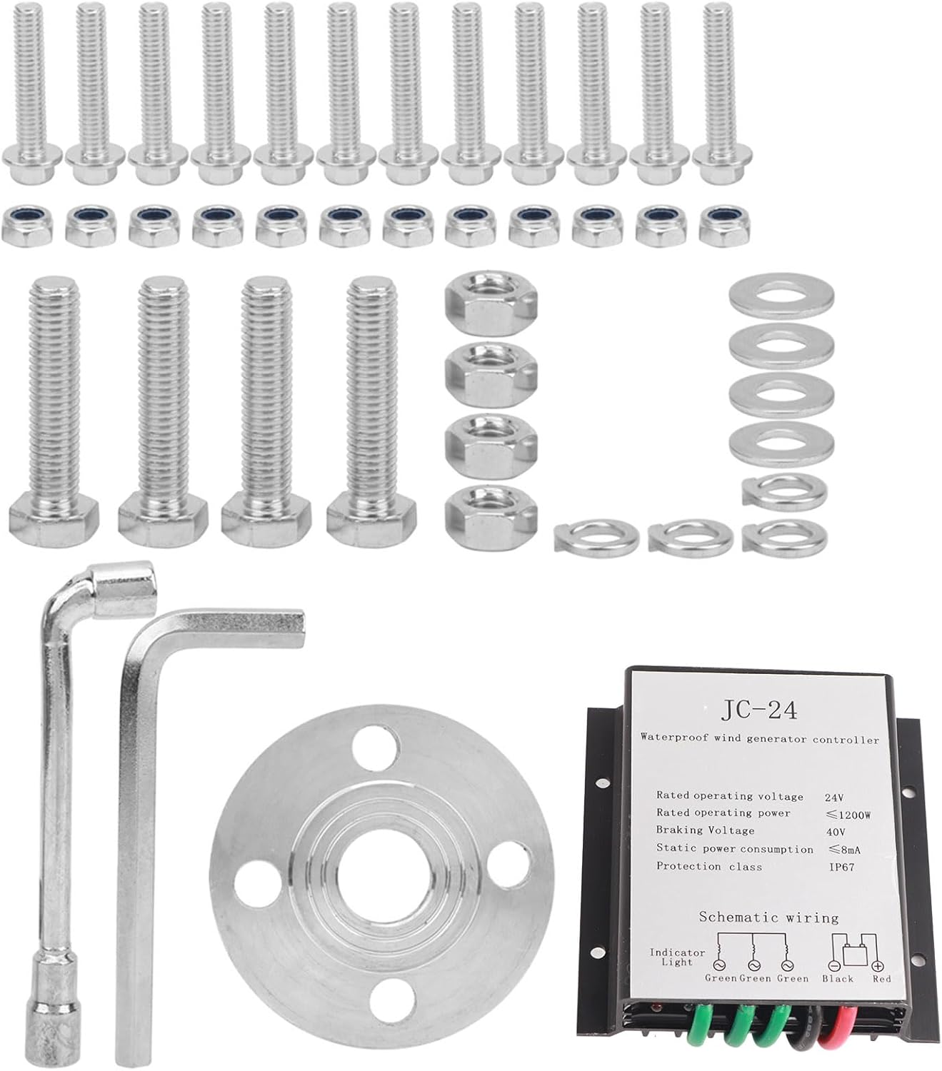 Hilitand 800W Windmill Turbines Generator Small 6 Blade Wind Industrial Machinery Equipment for Marine Home Charging (White 24V)