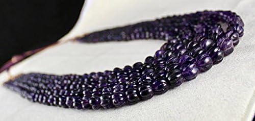13 Inch 1 strand necklace of natural amethyst melon shape carved cut 10mm-4mm beads for DIY jewelry making.
