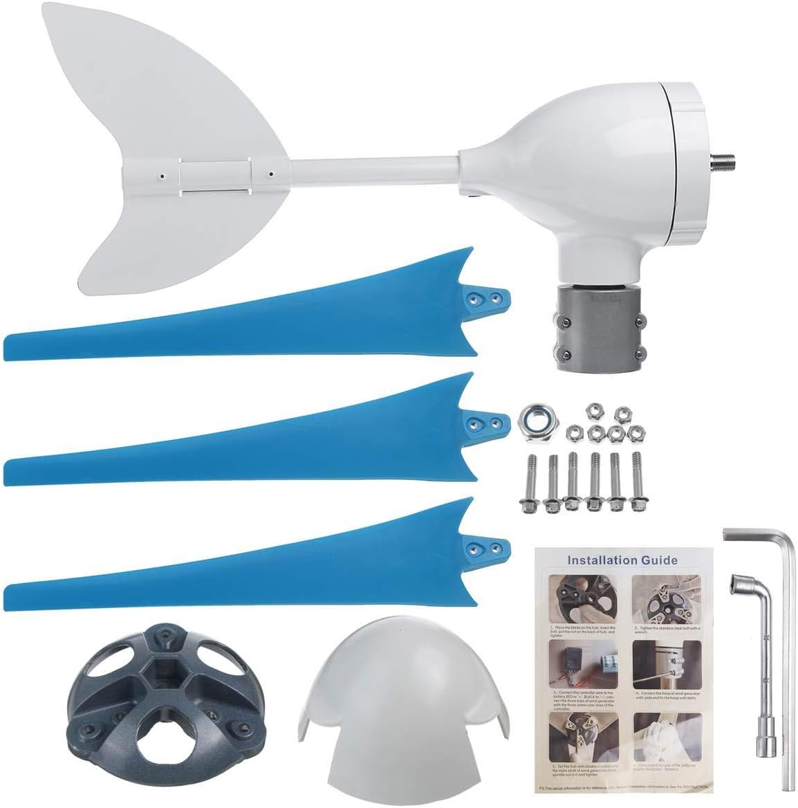 9000W 12V/24V S7 Wind Turbine Generator Built-in Controller 3 Blades Windmill Energy Turbines Charge Fit for Home Camping