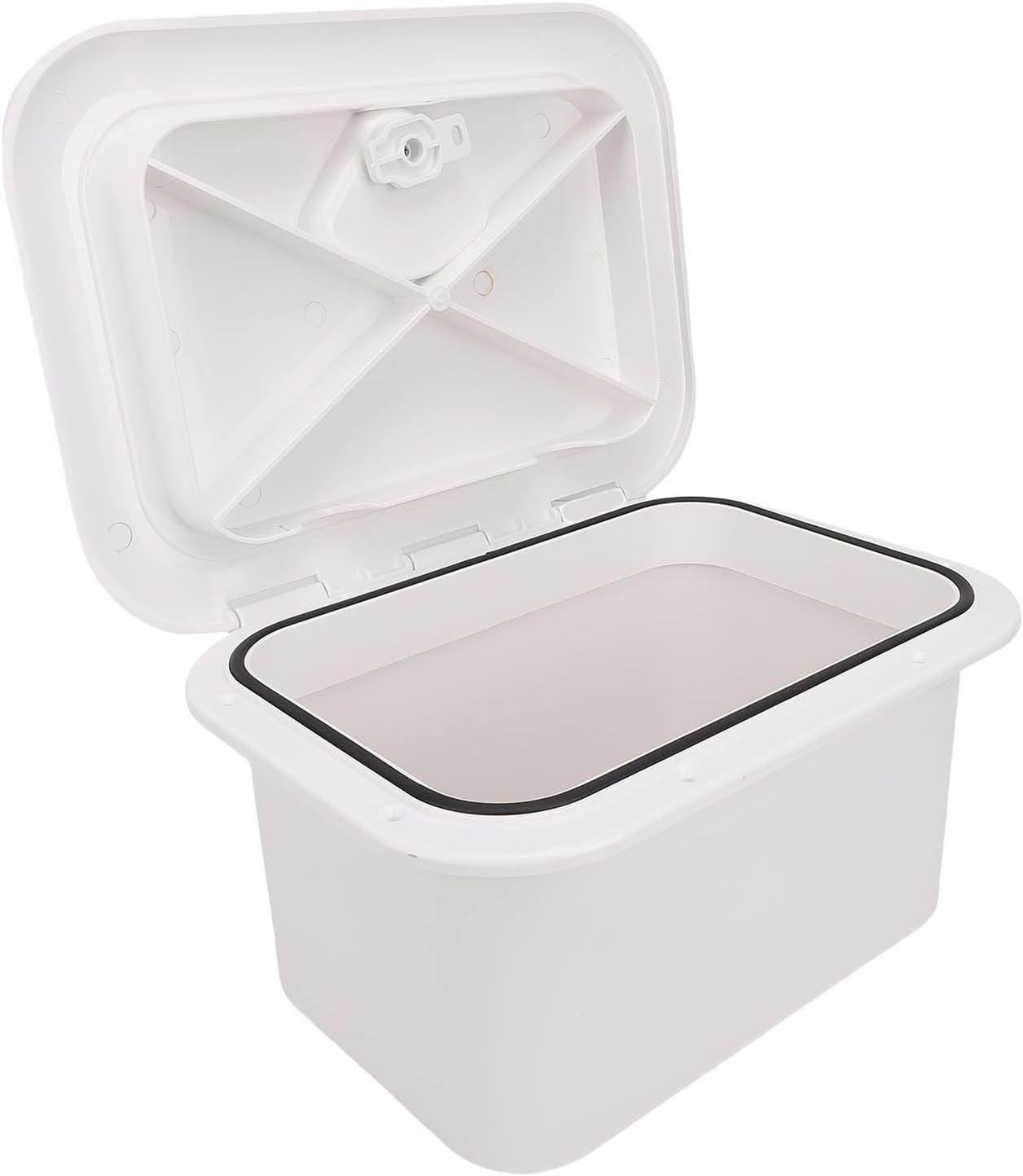 Marine Boat Storage Box, 37.5X27X17.5cm ABS Material Boat Embedded Storage for Bait Fishing Gear Tools, White