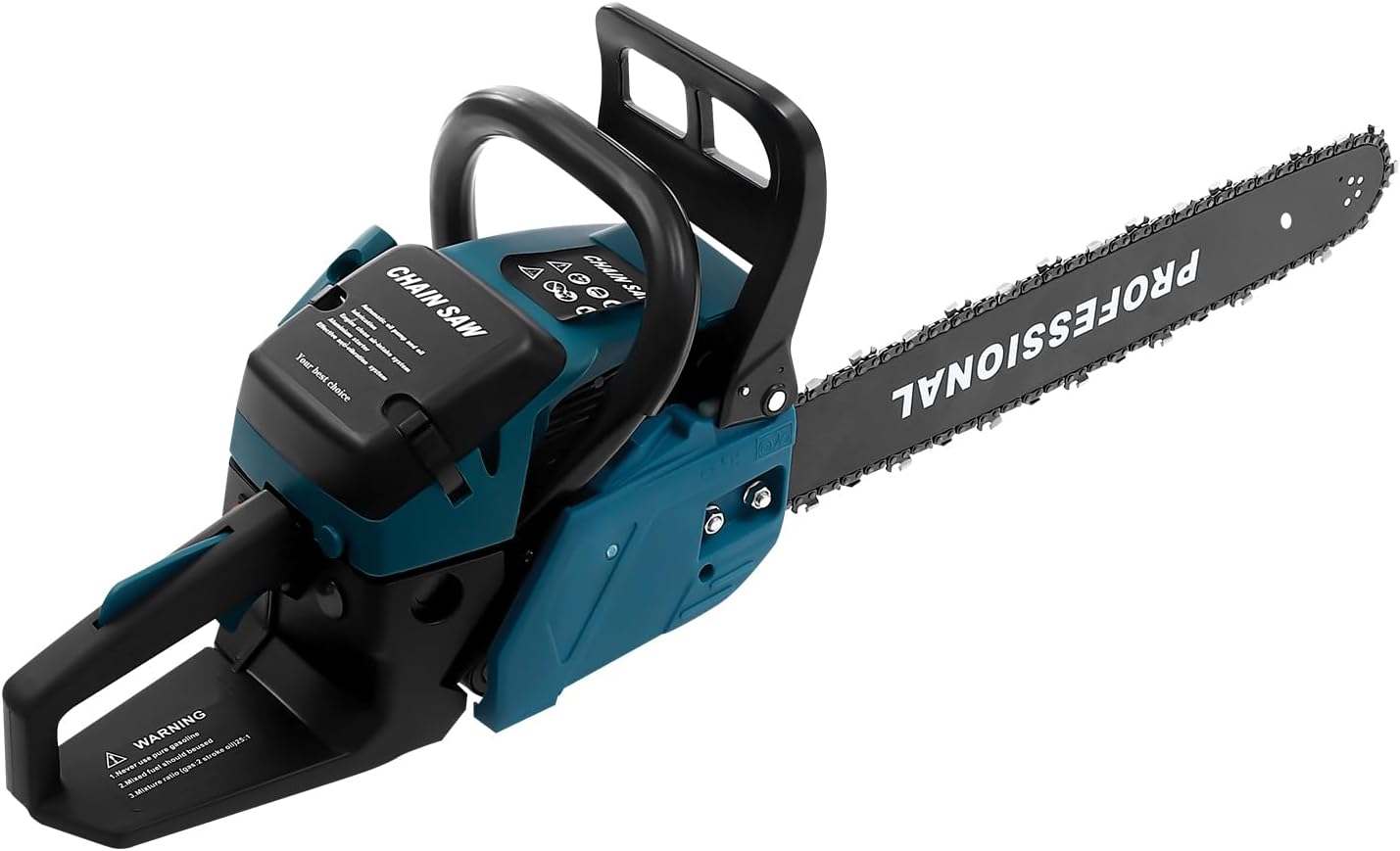 20 Inch Gasoline Chainsaw, 58CC 2 Stroke Gas Powered Chain Saws Single Cylinder Handheld Cordless Petrol Chain Saws Self-reset Pull Start Air-cooled System for Cutting Wood Pruning Branches Logging