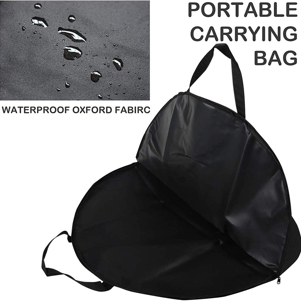 Foldable Round Fire Bowl, Outdoor Camping Fire Pits, with Firepalce Poker Waterproof Cover 22 Inch Patio Firepit