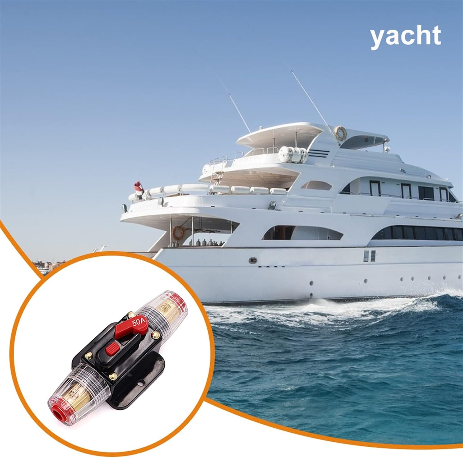 150A 125A 80A 50A 30A 12V/24V Car Truck Boat Audio Modification Stereo Amplifier Breaker Automatic Reset Fuse Holder Switch(Color:80A)