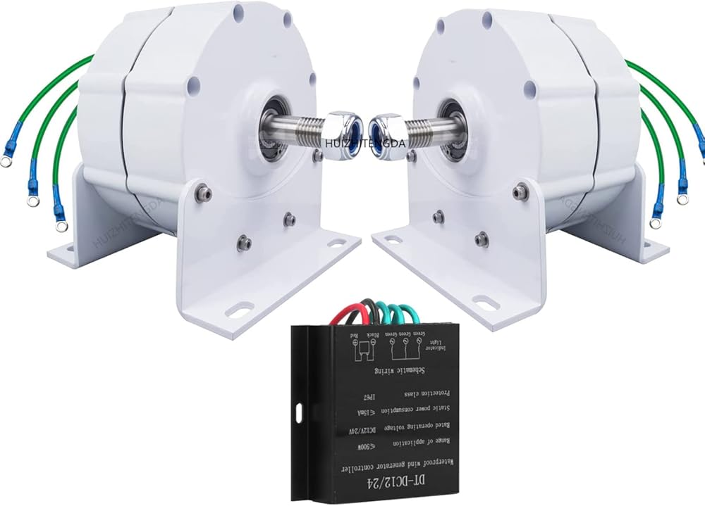 48v,﻿10000W Horizontal Wind Turbine Generator, 24V 48V 120V 220V High Efficient Free Energy Gearless Permanent Magnet Generator Motor DIY for Home Use