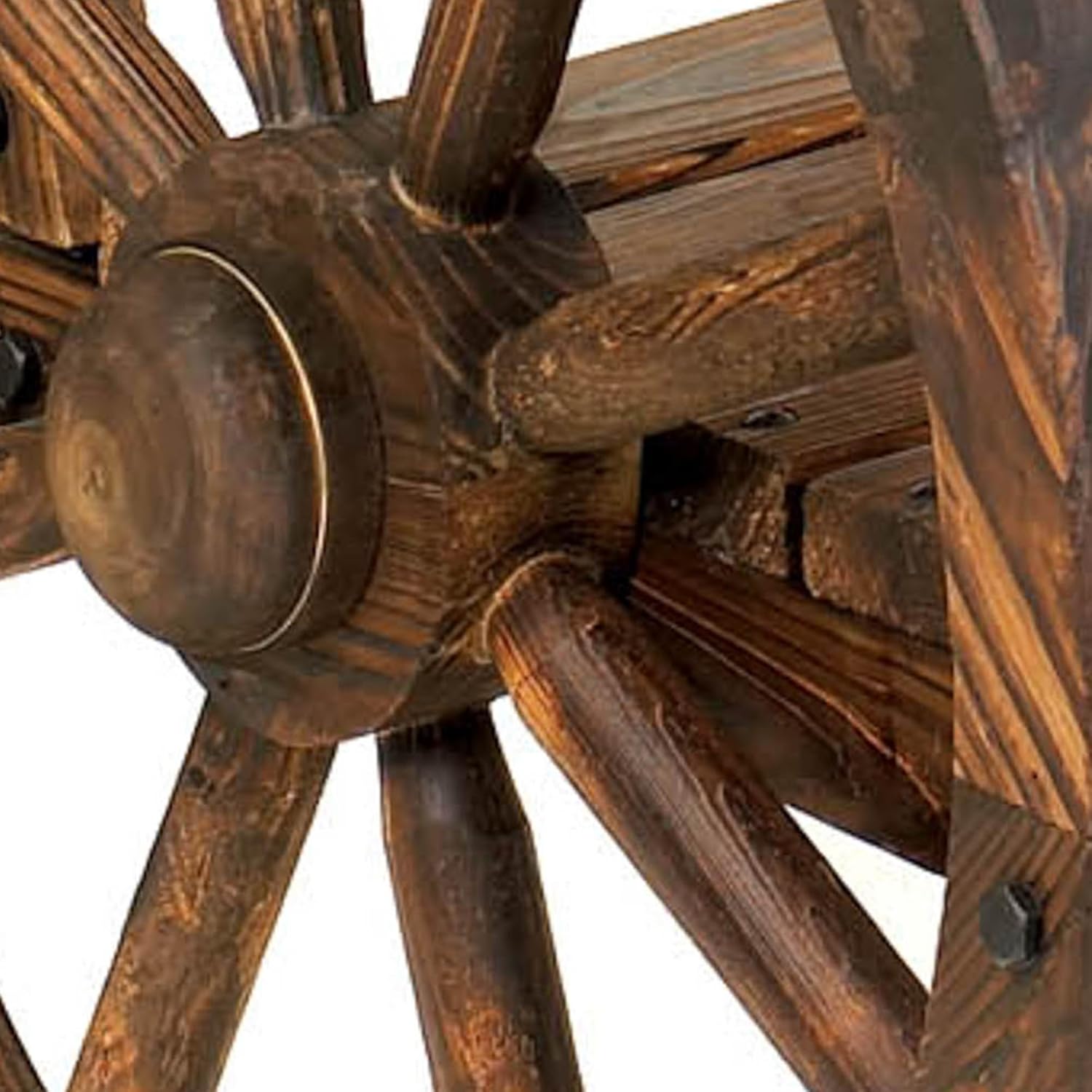 Zingz & Thingz Rustic American Old West Outdoor Home & Garden Wooden Wagon Wheel Bench, 42.25x21x31, Brown