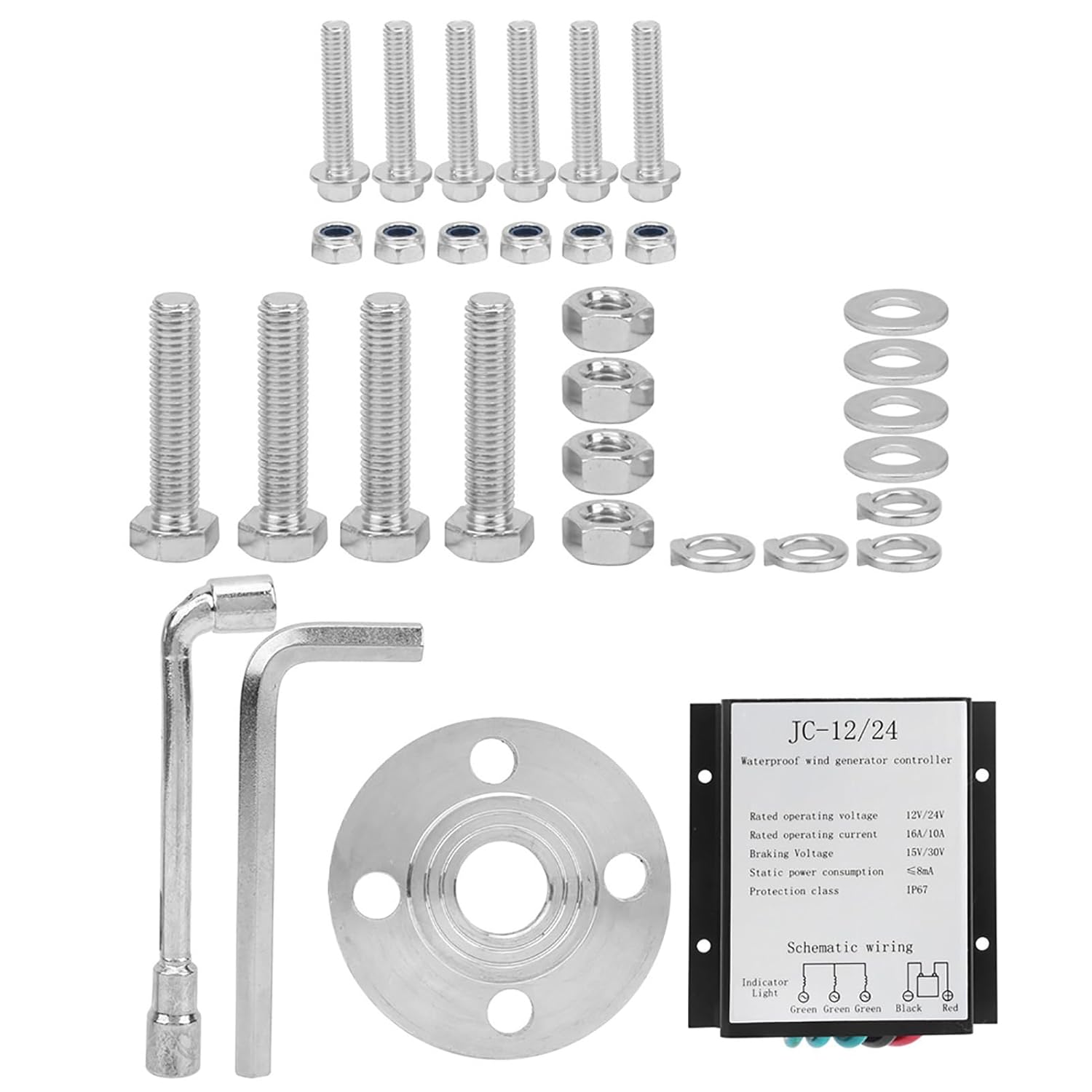 Aerogenerator, 300W Wind Turbines Generator, 3 Blade Aerogenerator, with Controller Accessory, 12m s Rated Wind Speed, Used in Boats, Mobile, Tools (12V)