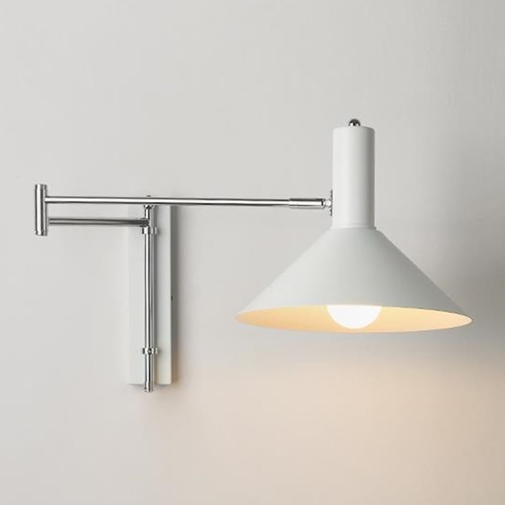 Adjustable Retro Wall Lamp, E27 Nordic Style Swing Arm Sconce for Reading Lighting Fixtures, Metal Telescopic Design, Compatible, Perfect for Bedroom & Living Room