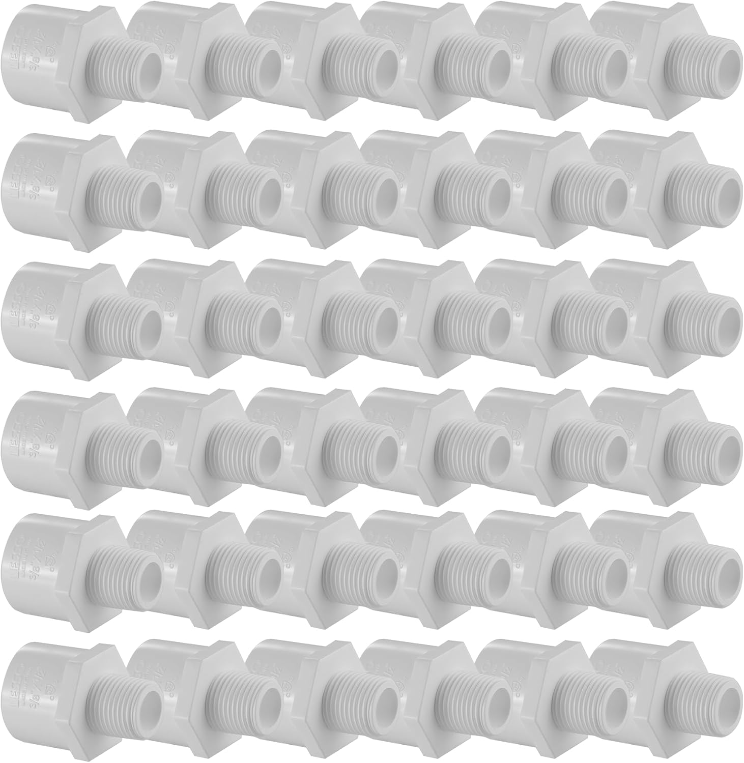 436 Series PVC Pipe Fitting - Reducing Male Adapter - Schedule 40 (White) - 1-1/4×1-1/2