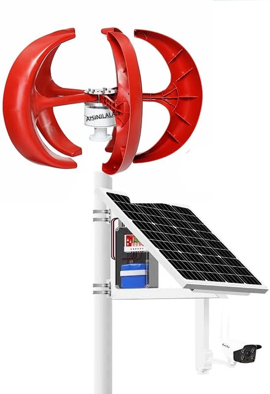 8000W Vertical Axis Wind Turbines Generator Kit, 24V 48V 5 Blades AC Wind Turbine for Hybrid Solar Wind System(with Controller)