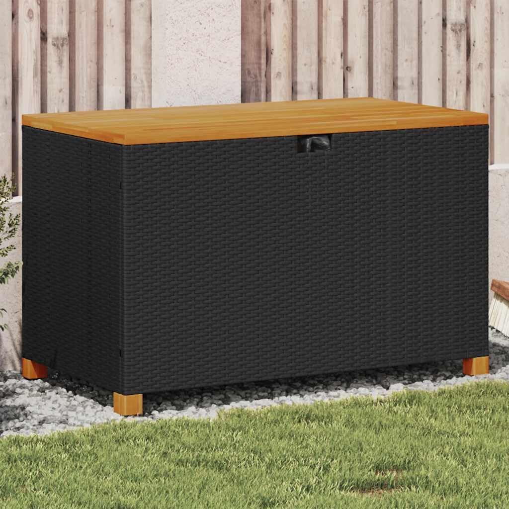 Garden Storage Box, Outdoor Deck Storage Cabinet for Patio Cushions, Blankets, Tools, Waterproof, Black and Brown