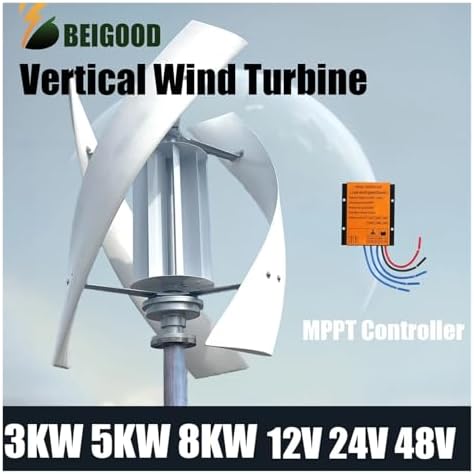 5000W/8000W/10000W Vertical Axis Wind Turbine Generator - High Efficiency 12V/24V/48V/96V for Home, Farm, RVs, Boats - Eco-Friendly Renewable Energy Solution for Sustainable Living