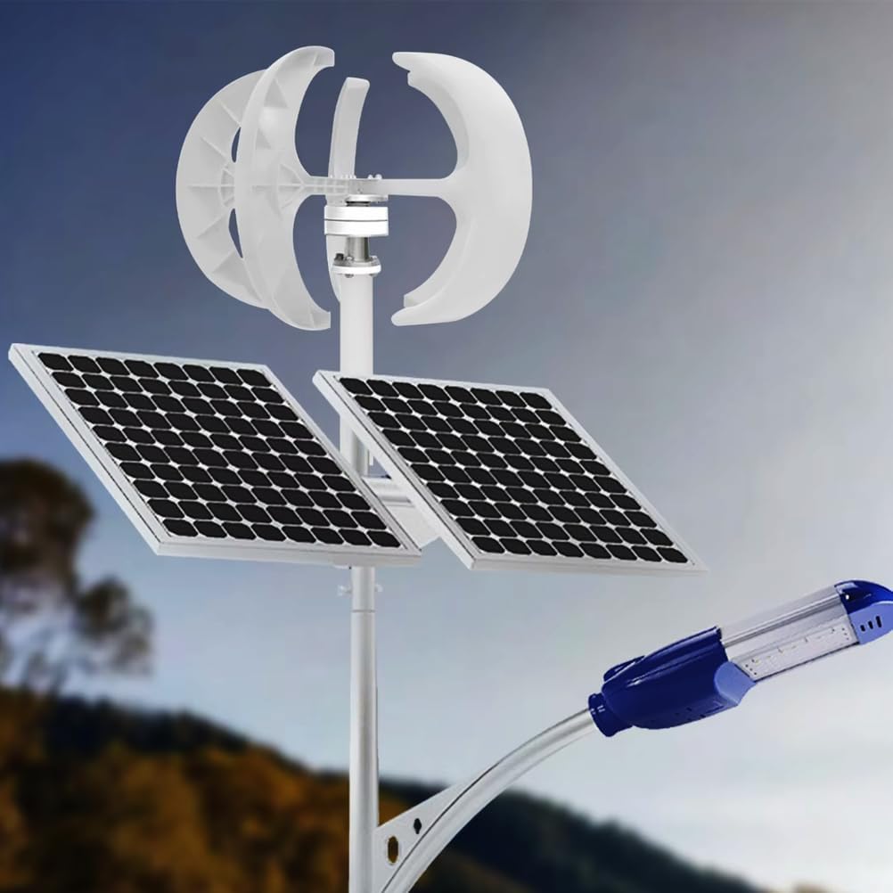 12000W No Noise Wind Turbine Generator Wind Power Complete System Kit, 5 Blades with Controller for Home Or Camping (White)