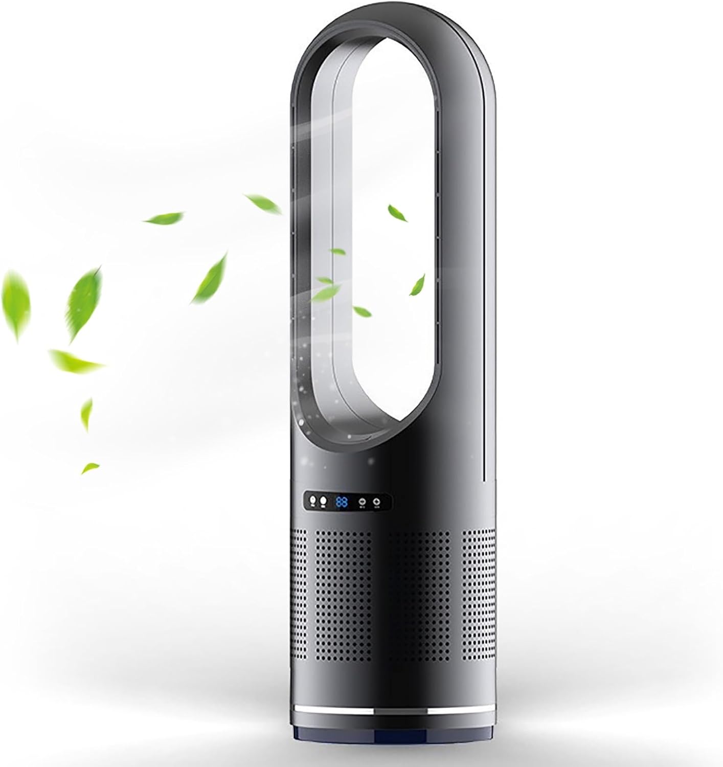 Bladeless Tower Fan, Oscillating Fan, Portable Fan, Easy to Clean, Standing Floor Fan for Bedroom, Home, Offic; Air Circulation for Comfort and Convenience All Year Round(Gray)