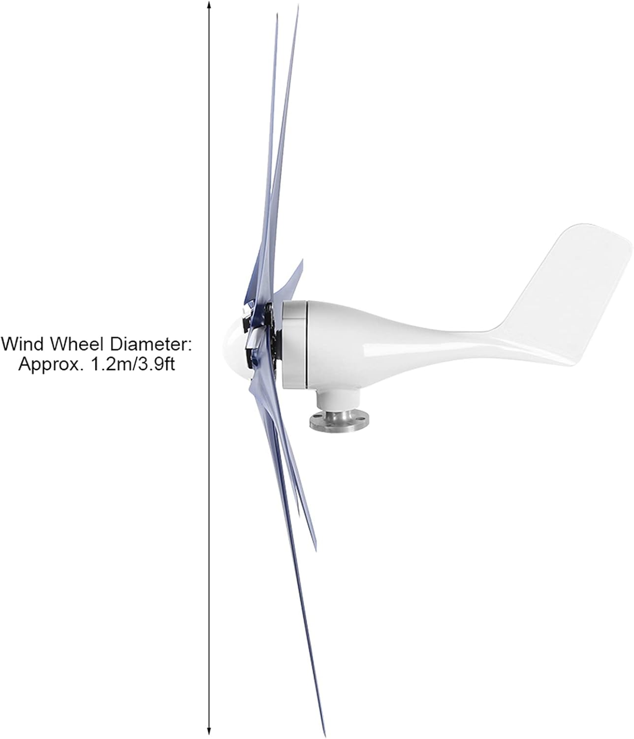 AC Windmill Generator, Windmill Turbines Generator, 1600W 6 Blade Wind Turbines, with 3 Phase AC Permanent Magnet Synchronous (Blue)