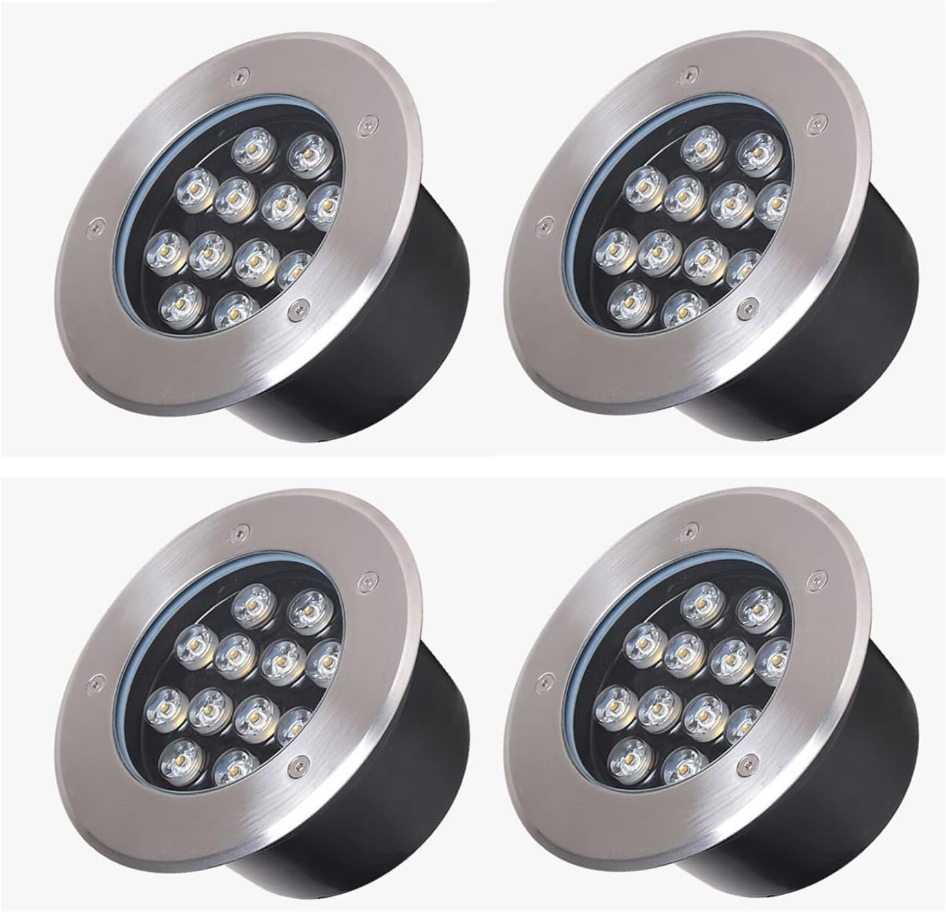 LED In Ground Lights Outdoor Underground Light Recessed Buried Lights IP66 Waterproof Spotlight AC85-265V for Driveway, Deck, Step, Garden Landscape Lighting, 4 Pack (Color : RGB, Size : 36