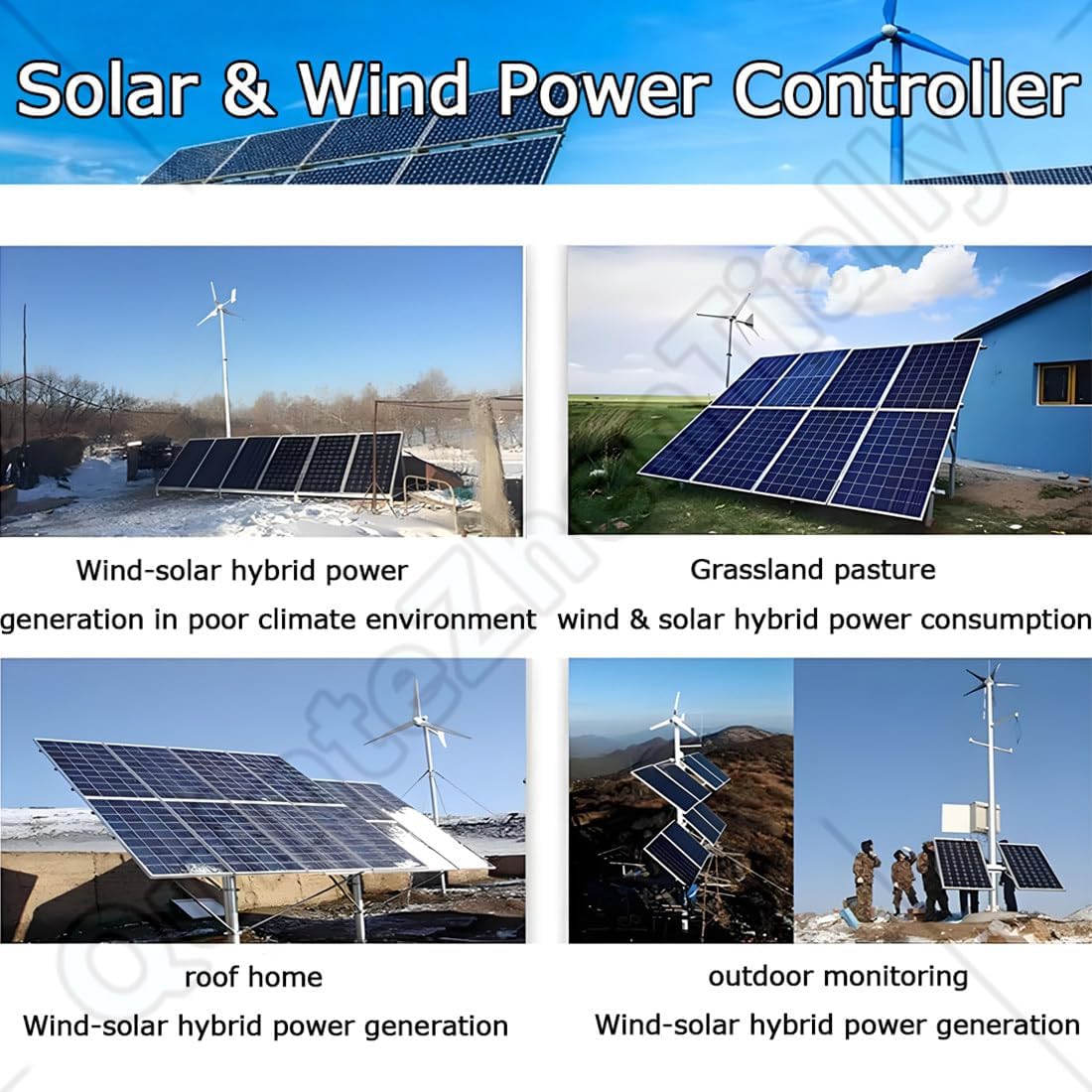 Wind Turbine Solar Hybrid Mppt Charge Boost Controller,Boost Mppt 12v/24v Off-Grid Controller,Wind Generator Intelligent Regulator,for Power Plants,Street Lamp 8000W