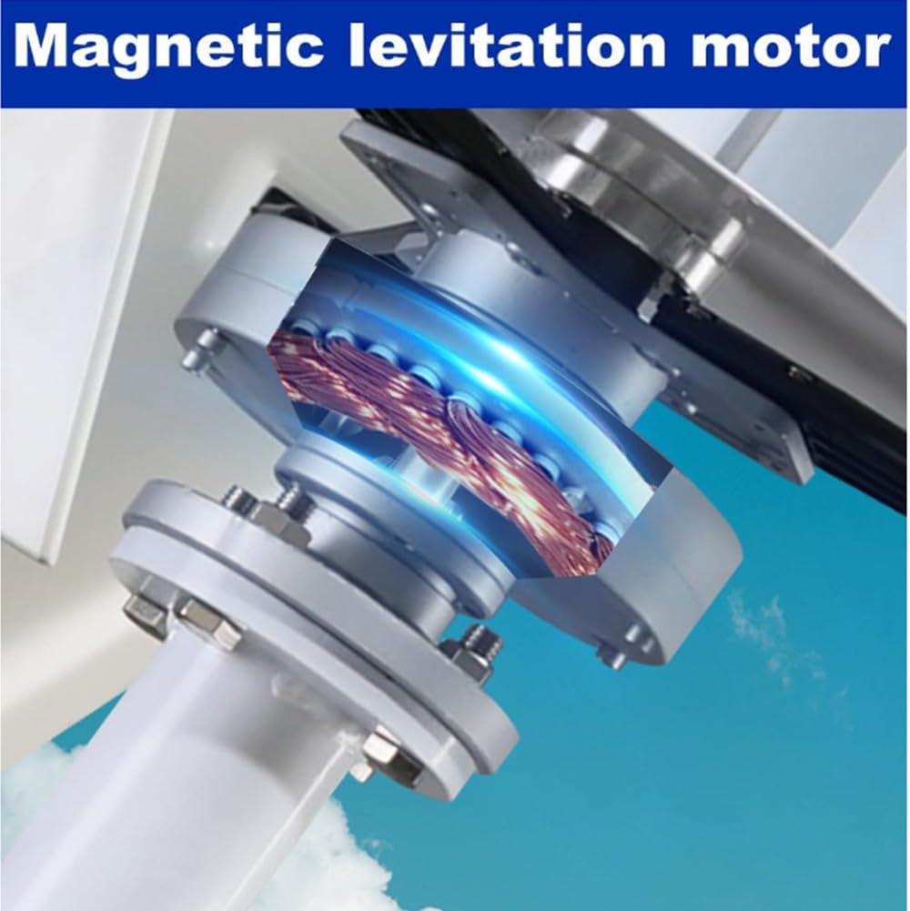 12000W 3 Blade Vertical Axis Wind Turbine Generator Kit with Controller,12V-220V Low Noise Magnetic Levitation Design, Home Wind Power for Boats, Cabins