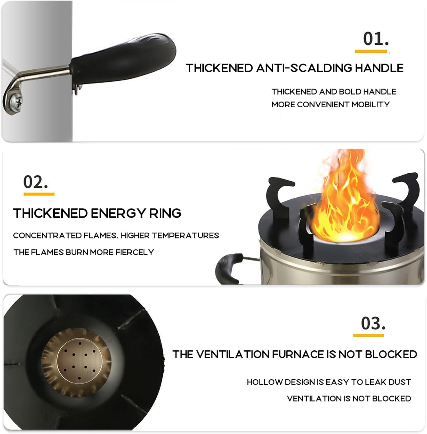 Portable Fire Pit for Camping Smokeless Firepit Outdoor Wood Burning Fire Pit with Wind Guard Blower und Ash Outlet Stainless Steel Wood Stove for Outside Patio Bonfire