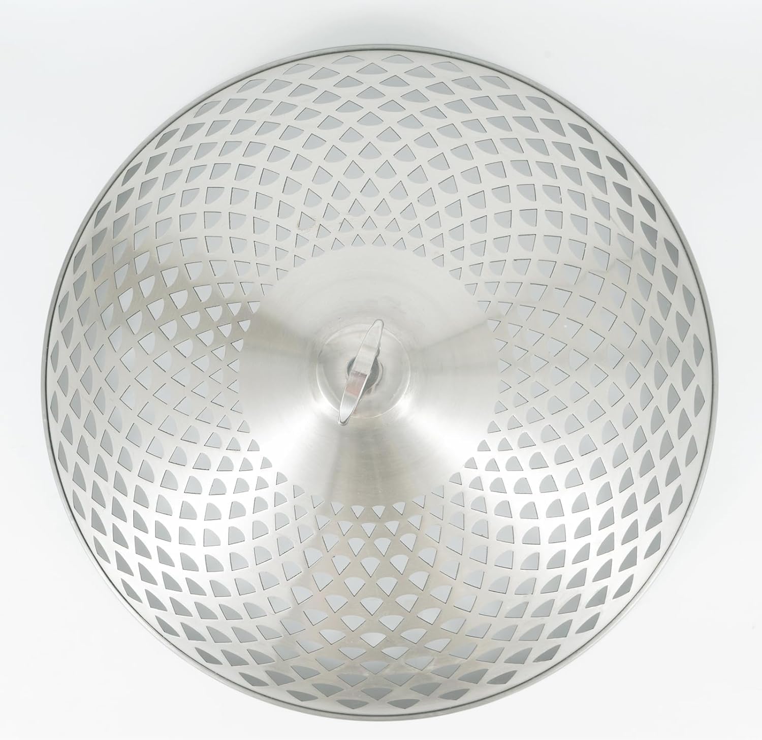 Spark Shield for Bonfire, 304 Stainless Steel Fire Pit Screen, 19.13 Inch Diameter, Silver, Decorative Lattice Design with Handle