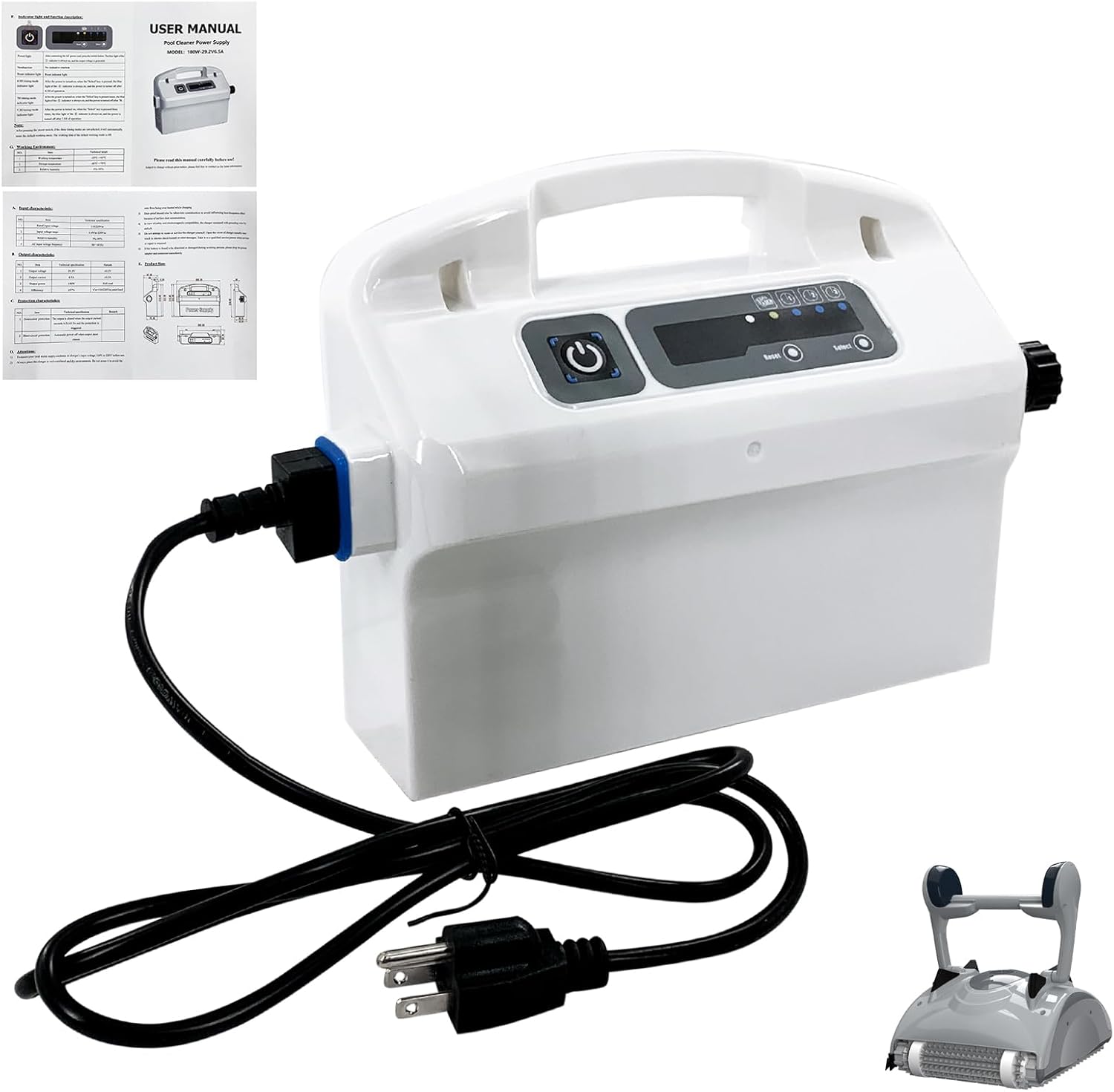 9995678-US-ASSY Power Supply 180W for Dolphin Apollo,Apollo Plus,Bio,Deluxe 5,DLX4,DX4,DX4S,DX5S,X6,Edge,Heavy Duty,M400,Neptune Plus,Premier,Prowler 830,Supreme M4,Supreme M5,Triton Plus,Wave 50/75