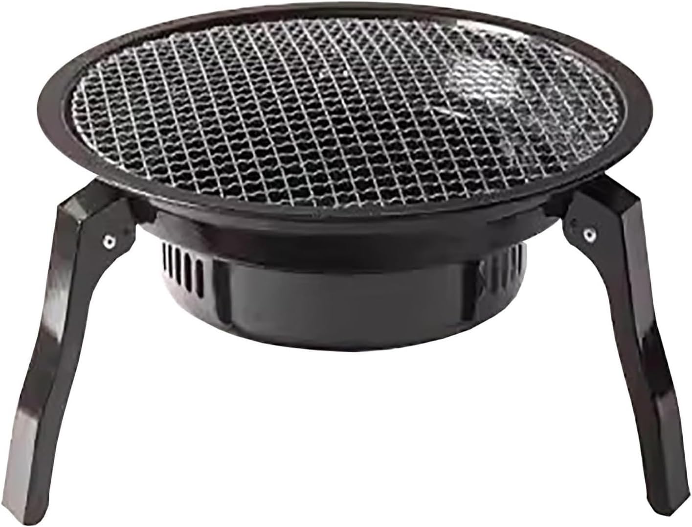 Generic Fire Pit Wood Burning, Charcoal BBQ Grill, Portable Foldable Iron Campfire, Camping Grill with Carry Bag for Outdoor Backyard Cooking, 1-5 People, 12.4*7.5*13.5in, Black