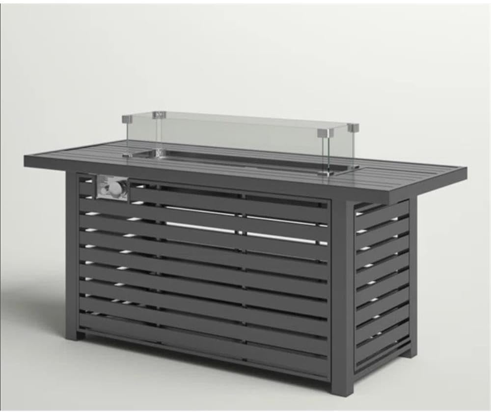 Living Source International 24'' H Steel Propane Outdoor Fire Pit Table with Lid