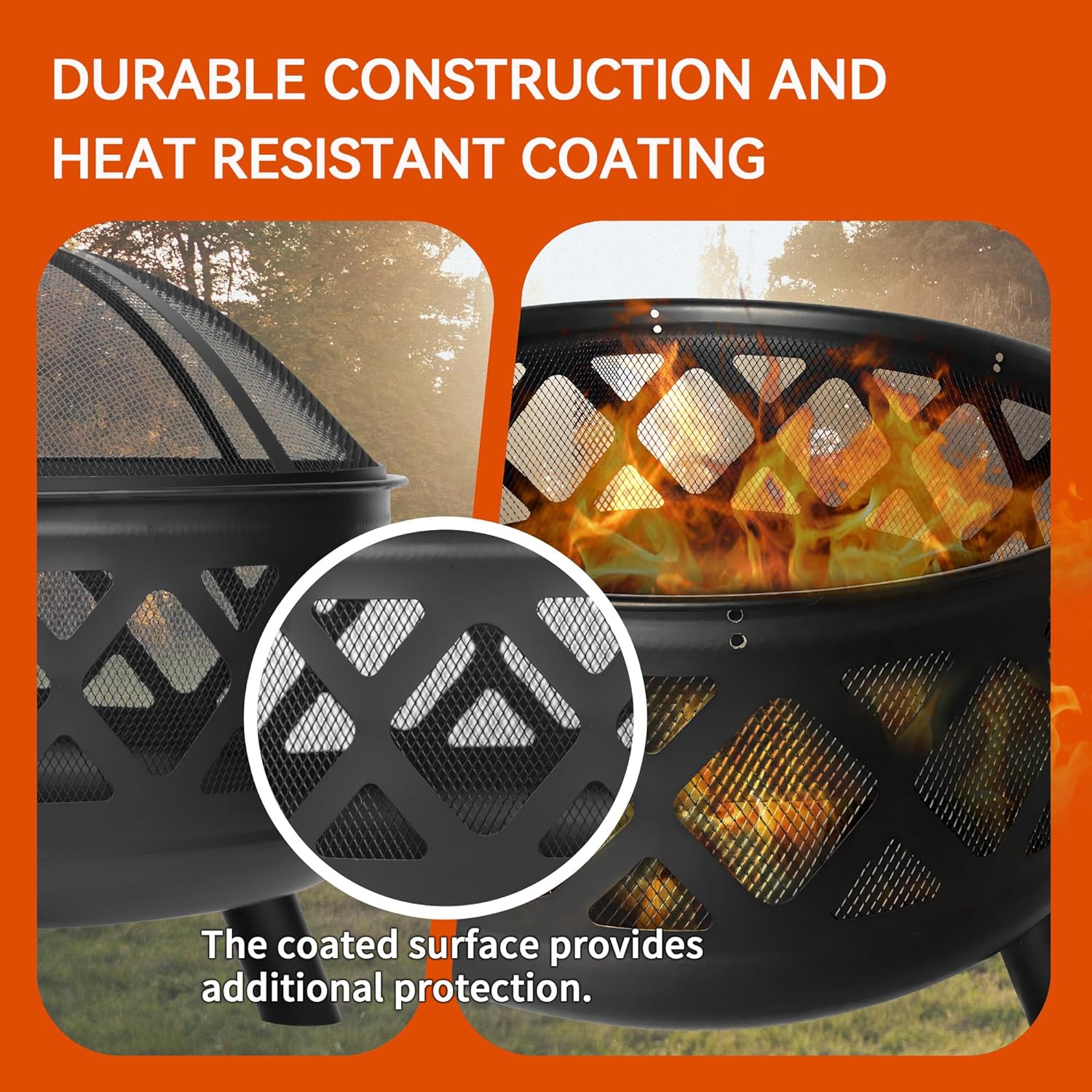 Red Mountain Valley 24'' Fire Pit with Green Tabletop Smokeless Fire Pit