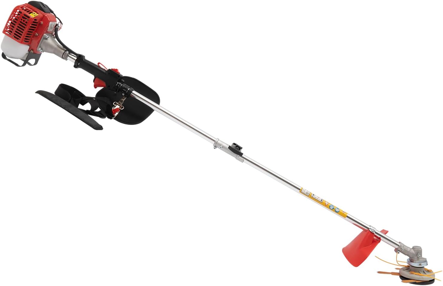 26cc Weed Eater Wacker Gas Powered, 2 Blade Heads Handle & Shoulder Strap Included Portable Efficient Multi Yard Care Tools Pole Saw for Yard Garden Lawn Mowing